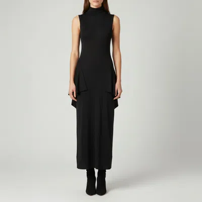 Pre-owned Totême Black Wool Blend Knit Draped Sleeveless Midi Dress S