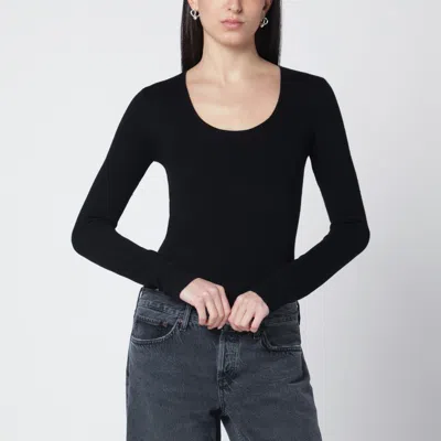 Totême Black Wool-blend Knit Top