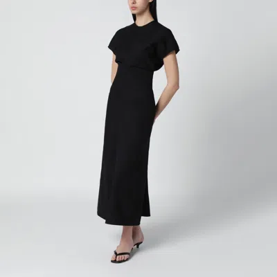 Totême Slouch Waist Wool Dress In Black