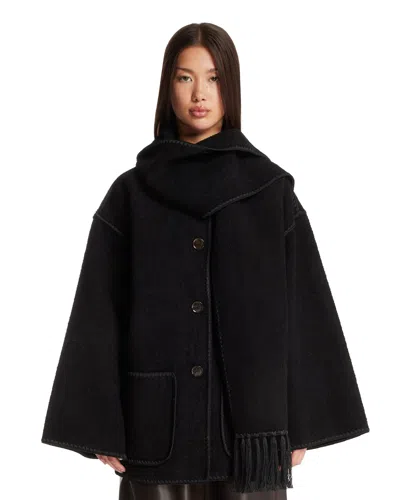 Totême Black Wool Scarf Jacket