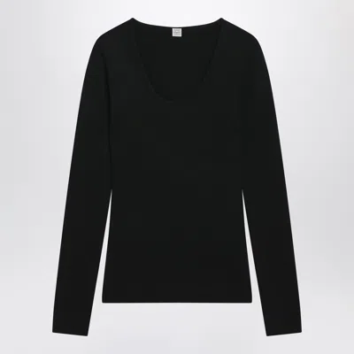 Totême Toteme Black Woolblend Knit Top