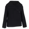 Totême Wool Blend Felt Wrap Jacket In Black