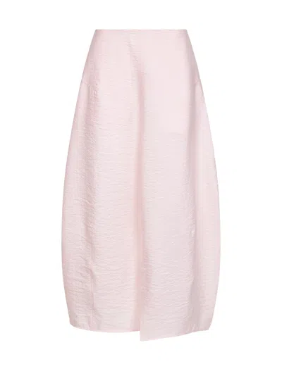 Totême Bloom Silk Blend Long Parachute-style Skirt In Sand