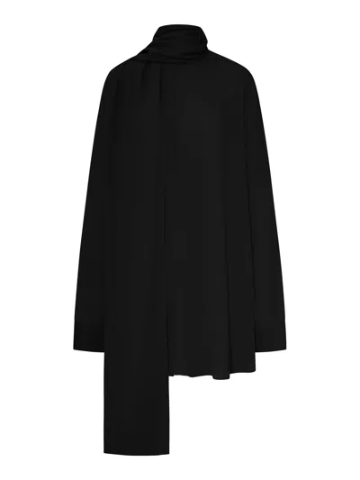 Totême Blouse With Draped Scarf In Black
