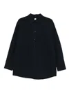 Totême Blue Relaxed Solid Shirt In Black