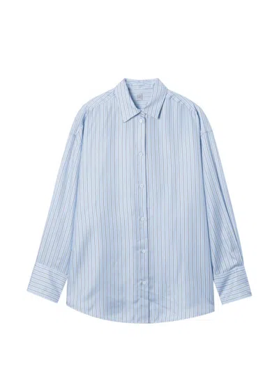 Totême Blue Relaxed Stripes Shirt