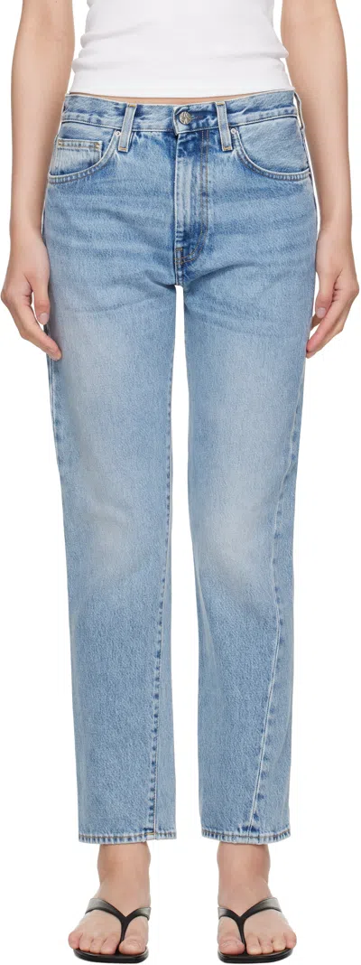 Totême Twisted Seam High-rise Straight-leg Jeans In Blue