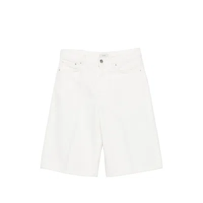 Totême Board Knee-length Denim Shorts In White