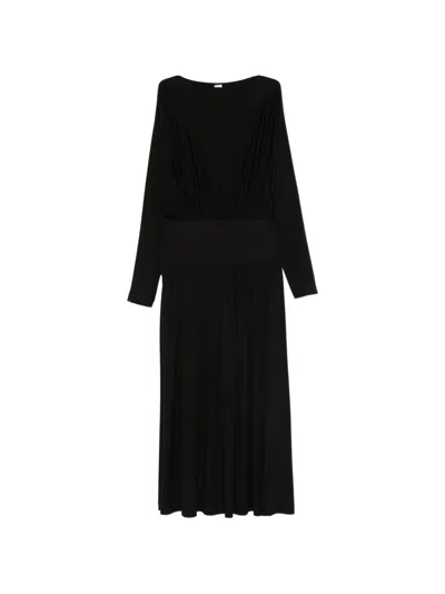 Totême Boat-neck Midi Dress In Black