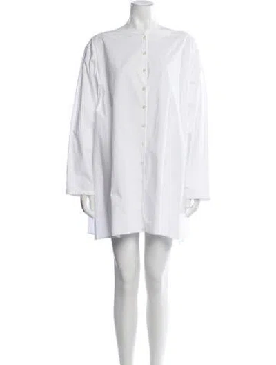 Pre-owned Totême Boat Neck Poplin Dress Mini Dress In White