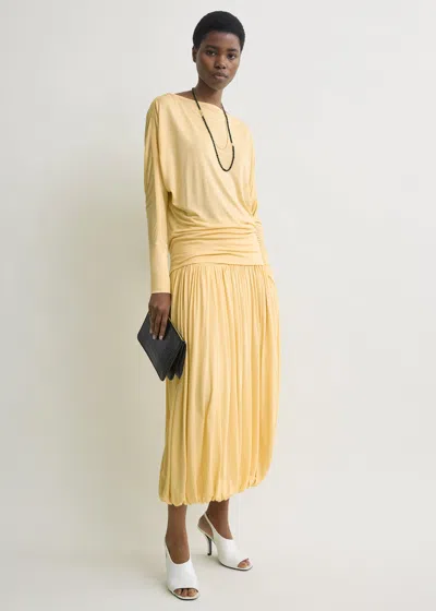 Totême Boatneck Jersey Top Champagne In Yellow