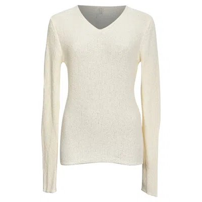 Totême Bouclé Knit Sweater In White Paper