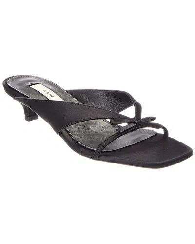 Totême Toteme Bow Satin Sandal In Black