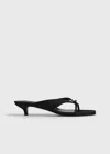Totême Bow Satin Sandals Black In Black