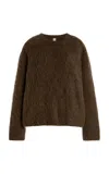 Totême Boxy Alpaca Knit Sweater In Brown