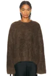 Totême Boxy Alpaca Knit Sweater In Brown