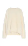 Totême Boxy Bouclé Knit Alpaca-wool Top In White
