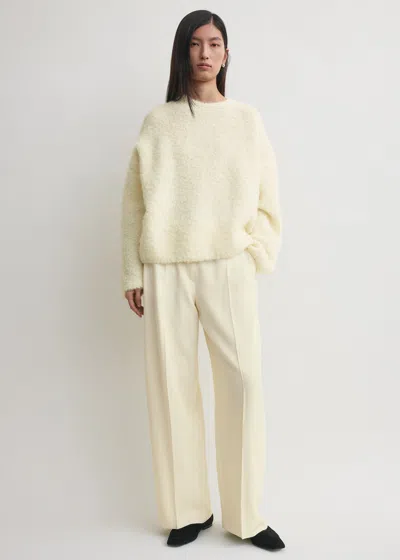 Totême Boxy Bouclé Knit Milk In White