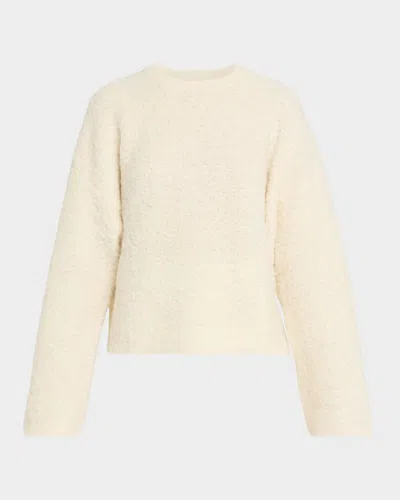 Totême Boxy Boucle Knit Sweater In Nude