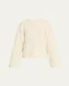 Totême Boxy Boucle Knit Sweater In White