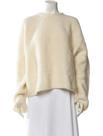 Pre-owned Totême Boxy Boucle Knit Wool Sweater In Neutral