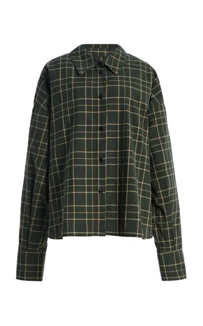 Totême Toteme Boxy Plaid Cotton Shirt In Print