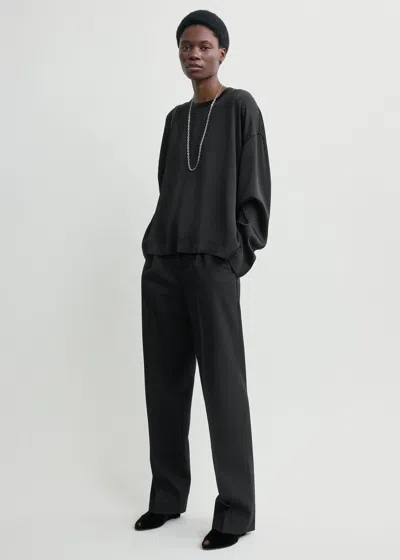 Totême Boxy Satin Top Black