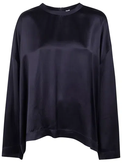 Totême "boxy Satin" Top In Black