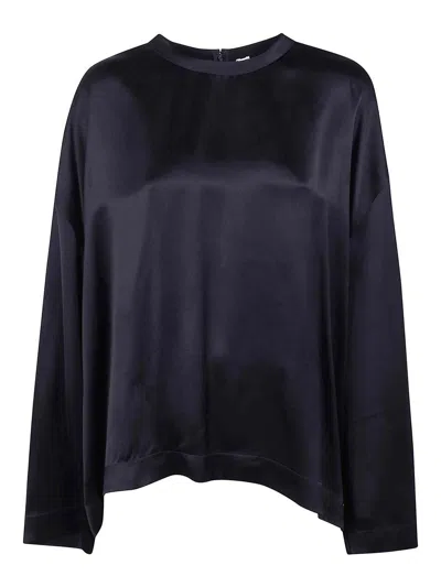 Totême Boxy Satin Top In Blue