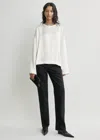 Totême Boxy Satin Top White In White