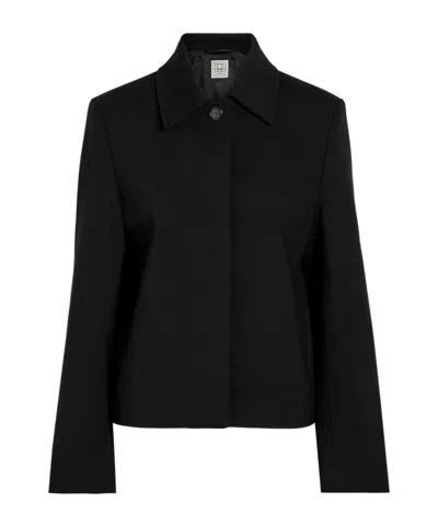 Totême Boxy Twill Jacket In Black