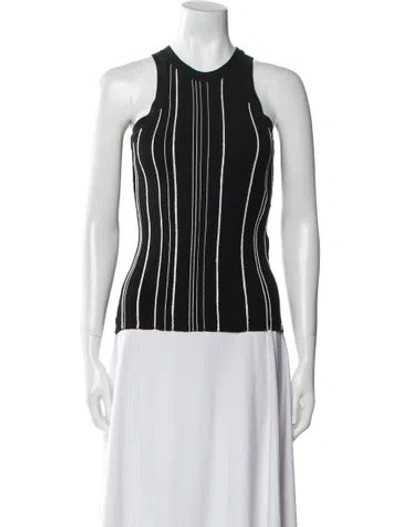 Pre-owned Totême Braid Rib Striped Top In Black