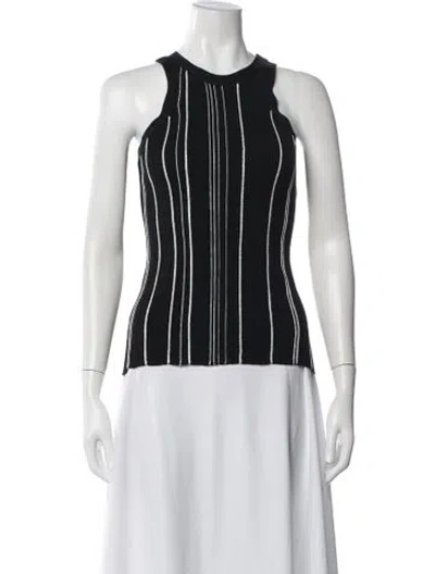 Pre-owned Totême Braid Rib Tank Striped Top In Black