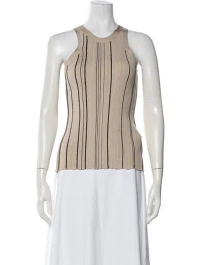 Pre-owned Totême Braid Rib Tank Striped Top In Neutral