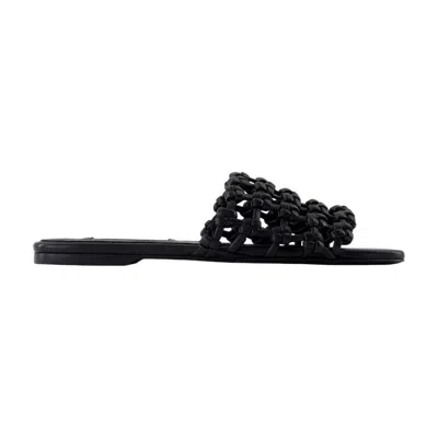 Totême Toteme Braided Bandeau Sandals In Black