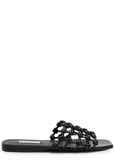 Totême Toteme Braided Leather Sliders In Black