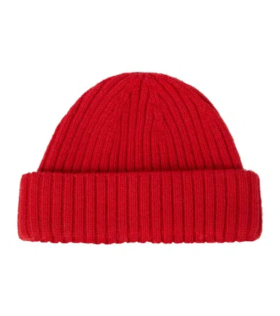 Totême Red Chunky Brim Beanie In 015 Red