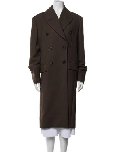 Pre-owned Totême Broad Midi Coat Coat In Brown