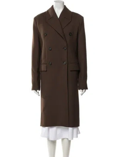 Pre-owned Totême Broad Midi Wool Coat In Brown