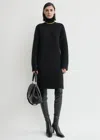 Totême Broad Turtleneck Dress Black In Black