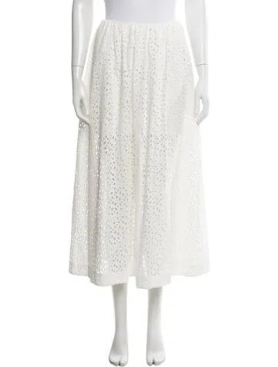 Pre-owned Totême Broderie Anglaise Skirt Midi Length Skirt In White
