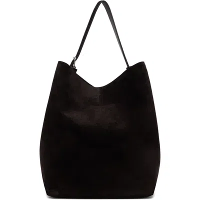 Totême Brown Belted Suede Tote In Red