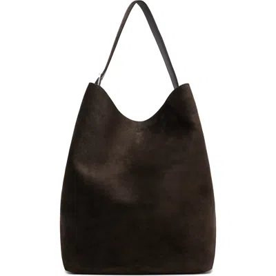 Totême Brown Belted Suede Tote In Blue