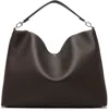 Totême Brown Bevel Grained-leather Tote In Black