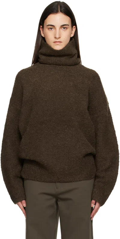 Totême Brown Bouclé Turtleneck