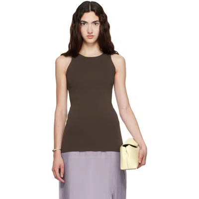 Totême Brown Classic Compact Knit Tank Top