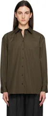 Totême Brown Classic Poplin Shirt In Black