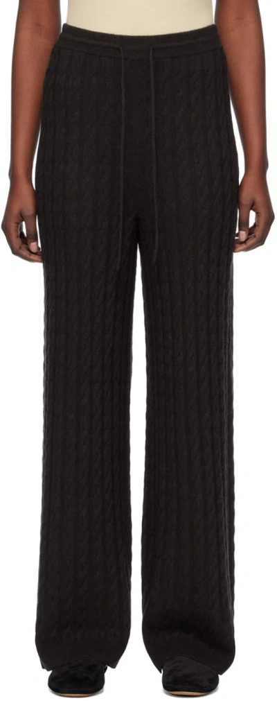Totême Brown Drawstring Lounge Pants In 040 Espresso