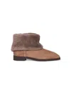 Totême Brown Fold-down Shearling Ankle Boots In Multi