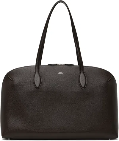 Totême Brown Grained-leather Day Tote